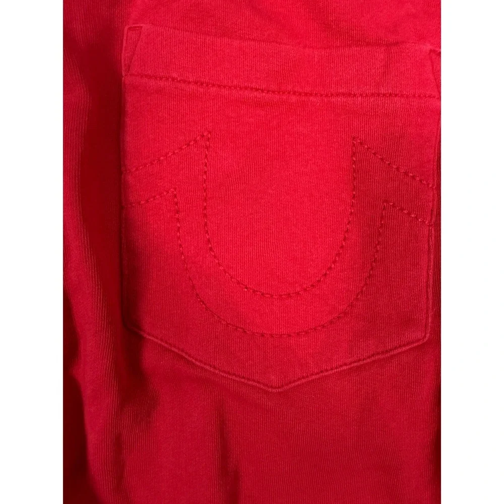 True Religion Mens Joggers Medium Red Chain Link Graphic Sweatpants